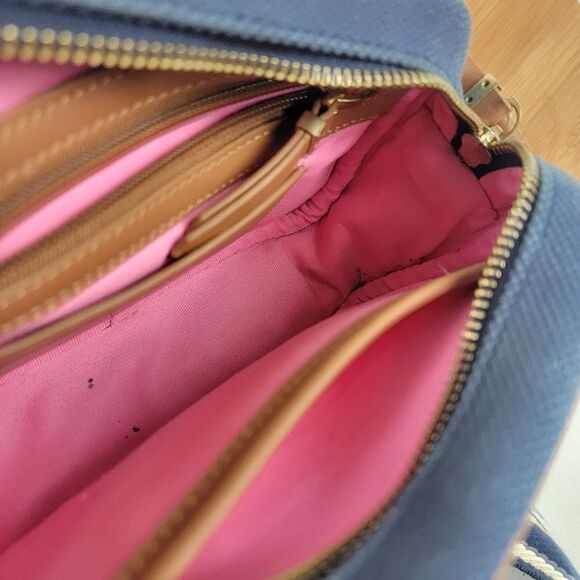 Boden Olivia Canvas Crossbody in Navy‎ Multi Leopard Print Purse Shoulder Bag - Picture 10 of 11